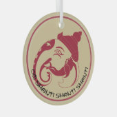 Erstellen Sie Ihr eigenes Red & Gold Ganesh Profil Ornament Aus Glas (Vorderseite Rechts)