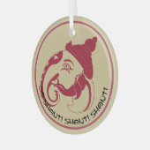 Erstellen Sie Ihr eigenes Red & Gold Ganesh Profil Ornament Aus Glas (Vorderseite links)