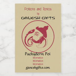 Erstellen Sie Ihr eigenes Red & Gold Ganesh Profil Weinetikett