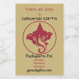 Erstellen Sie Ihr eigenes Red & Gold Ganesh Weinetikett