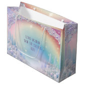 Erstellen Sie Ihr eigenes Regenbogen Weihnachtswun Große Geschenktüte (Vorderseite Schrägansicht)