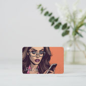 Erstellen Sie Ihr eigenes Retro-Mädchen in Brille  Visitenkarte (Stehend Vorderseite)