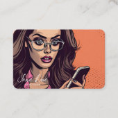 Erstellen Sie Ihr eigenes Retro-Mädchen in Brille  Visitenkarte (Vorderseite)