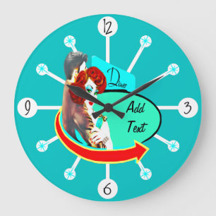 Erstellen Sie Ihr eigenes Retro Vintag 50er Diner Große Wanduhr