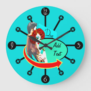 Erstellen Sie Ihr eigenes Retro Vintag 50er Diner Große Wanduhr