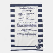 Erstellen Sie Ihr eigenes Rezept Keepake Navy Blue Geschirrtuch (Vertikal)