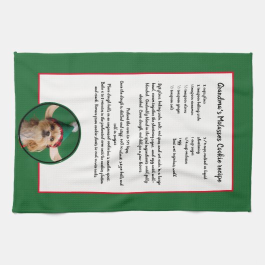 Erstellen Sie Ihr eigenes Rezept Keepsake Add Foto Geschirrtuch (Horizontal)