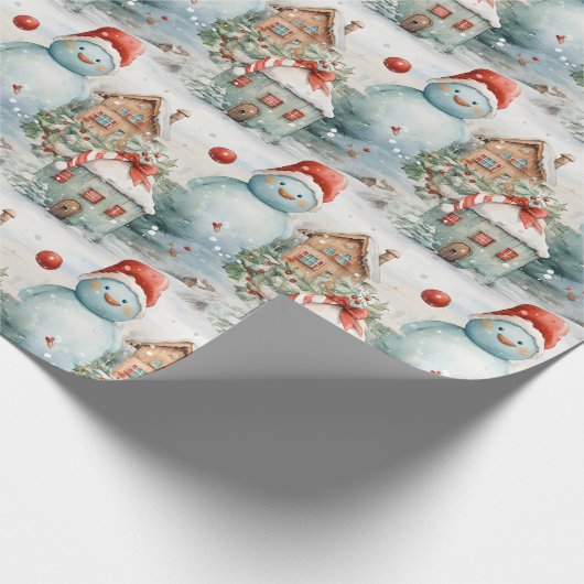 Erstellen Sie Ihr eigenes Riesenschneedorf Geschenkpapier (Ecke)