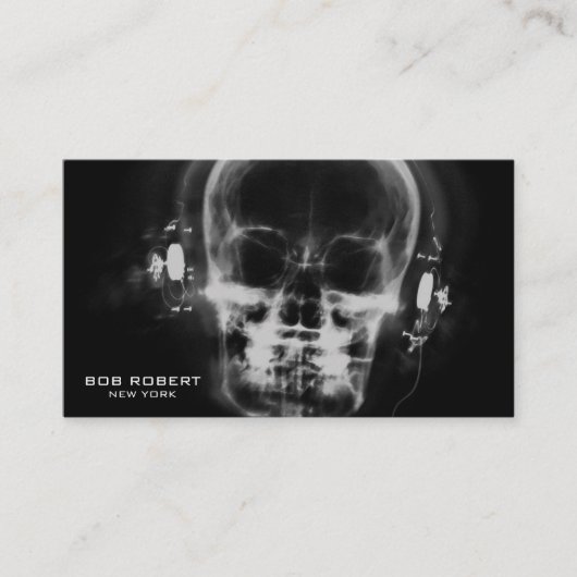 Erstellen Sie Ihr eigenes Röntgenskelett in Kopfhö Visitenkarte (Vorderseite)