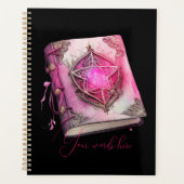 Erstellen Sie Ihr eigenes rosa Pentagramm Grimoire Planer (Vorderseite)