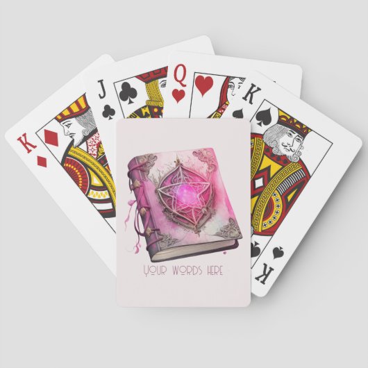 Erstellen Sie Ihr eigenes rosa Pentagramm Grimoire Spielkarten (Rückseite)