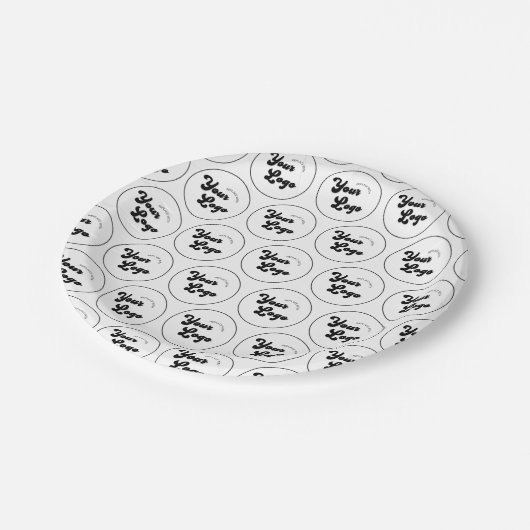 Erstellen Sie Ihr eigenes Round-Logodesign-Party Pappteller (Schrägansicht)