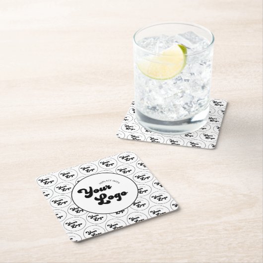 Erstellen Sie Ihr eigenes Round-Logodesign-Party Rechteckiger Pappuntersetzer (Vor Ort)