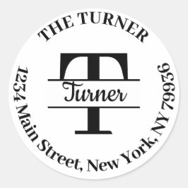 Erstellen Sie Ihr eigenes Round-Rücksendeadresse-M Runder Aufkleber