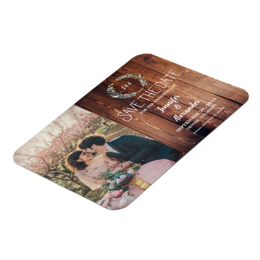 Erstellen Sie Ihr eigenes rustikales Monogramm-Fot Magnet (Linke Seite)