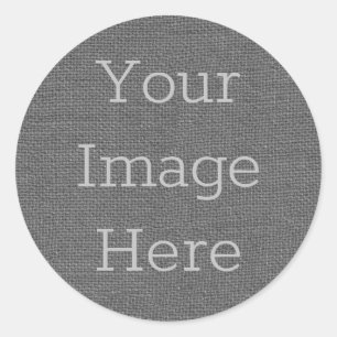 Erstellen Sie Ihr eigenes Schiefergrau-Burlap-Lein Runder Aufkleber