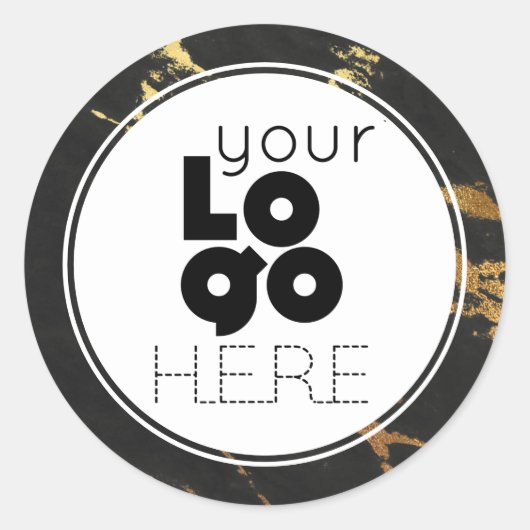 Erstellen Sie Ihr eigenes Schwarz-Gold-Imitat-Logo Runder Aufkleber (Vorderseite)