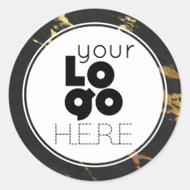 Erstellen Sie Ihr eigenes Schwarz-Gold-Imitat-Logo Runder Aufkleber