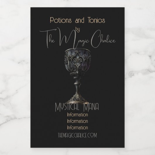 Erstellen Sie Ihr eigenes schwarz-gotisches Chalic Lebensmitteletikett (Einzelnes Label)