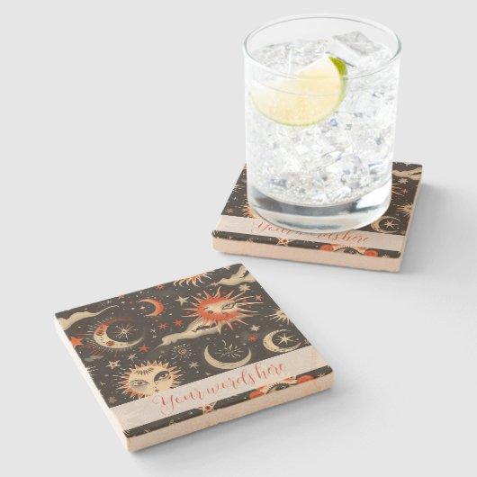 Erstellen Sie Ihr eigenes schwarz-orangefarbenes H Steinuntersetzer (Seitenansicht)