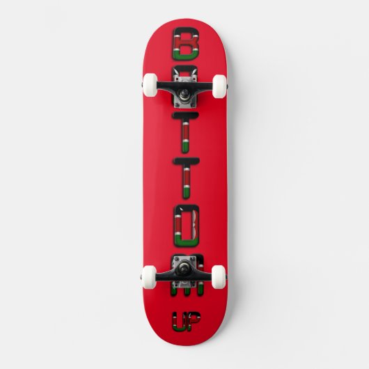Erstellen Sie Ihr eigenes Schwarz-Rot-Grün-Grundde Skateboard (Vorderseite)