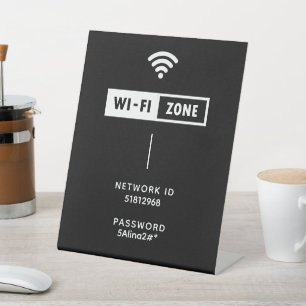 Erstellen Sie Ihr eigenes Schwarz-Weiß-Simple-Wifi Sockelschild