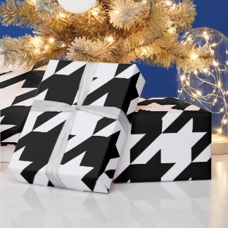 Erstellen Sie Ihr eigenes schwarzes Houndstooth-Mu Geschenkpapier