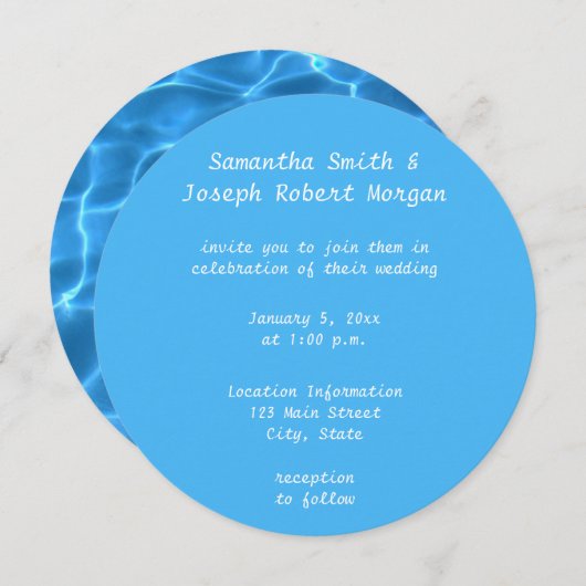 Erstellen Sie Ihr eigenes Schwimmbad Circle Foto H Einladung (Vorne/Hinten)