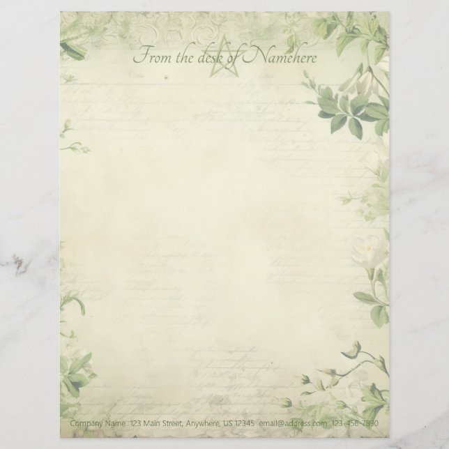 Erstellen Sie Ihr eigenes shabby-chic-grünes Blatt (Vorderseite)