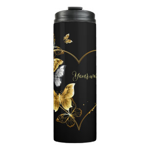 Erstellen Sie Ihr eigenes Silver & Gold Schmetterl Thermosbecher