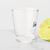 Erstellen Sie Ihr eigenes Skript Monogramm Initial Schnapsglas (Links)
