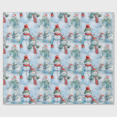 Erstellen Sie Ihr eigenes Snowman-Feld Geschenkpapier (Flach)