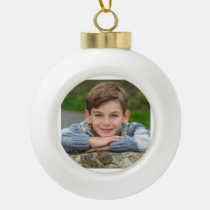 Erstellen Sie Ihr eigenes Sohn-Foto Benutzerdefini Keramik Kugel-Ornament