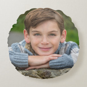 Erstellen Sie Ihr eigenes Sohn-Foto individuell be Rundes Kissen