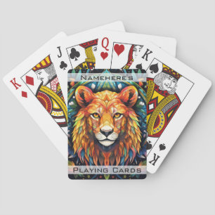Erstellen Sie Ihr eigenes Spirit Animal Lion Mosai Spielkarten