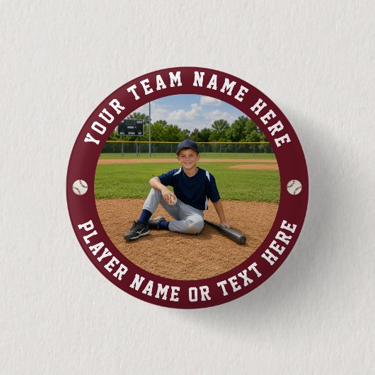 Erstellen Sie Ihr eigenes Sport-Baseball-Team-Foto Button (Vorderseite)
