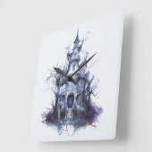 Erstellen Sie Ihr eigenes Spuk Schloss Quadratische Wanduhr (Winkel)