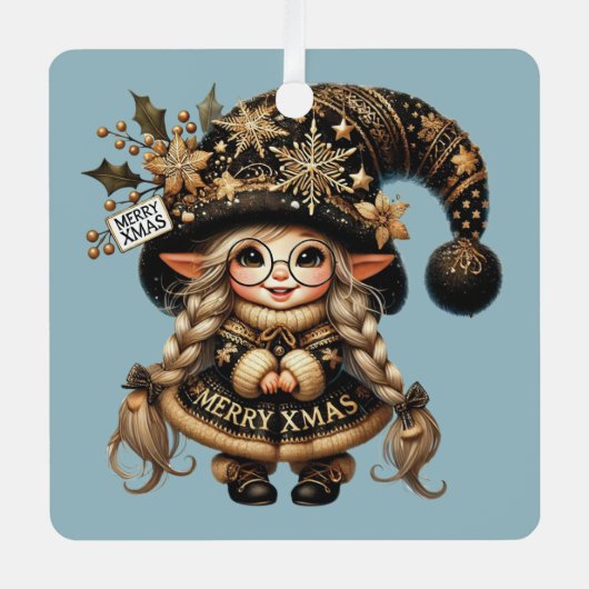 Erstellen Sie Ihr eigenes spunky magisches Weihnac Ornament Aus Metall (Vorderseite)