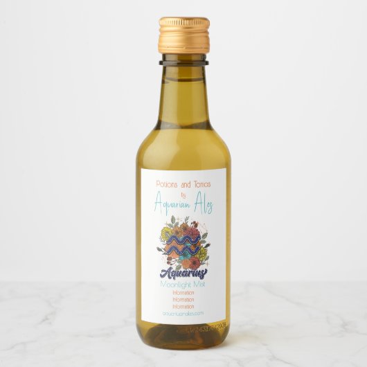 Erstellen Sie Ihr eigenes Starry Floral Aquarius Weinetikett (Vorderseite)