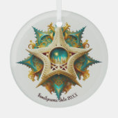 Erstellen Sie Ihr eigenes Steampunkschloss Snowfla Ornament Aus Glas (Vorderseite)