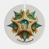 Erstellen Sie Ihr eigenes Steampunkschloss Snowfla Ornament Aus Glas (Rückseite)