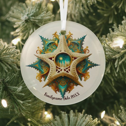 Erstellen Sie Ihr eigenes Steampunkschloss Snowfla Ornament Aus Glas (InSitu)