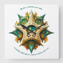 Erstellen Sie Ihr eigenes Steampunkschloss Snowfla Quadratische Wanduhr