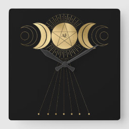 Erstellen Sie Ihr eigenes Tarot für den Goldrand Quadratische Wanduhr