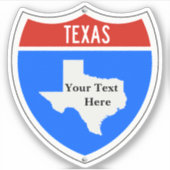 Erstellen Sie Ihr eigenes Texas Road Sign Aufkleber (Vorderseite)