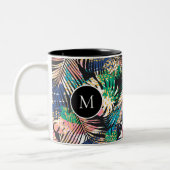 Erstellen Sie Ihr eigenes Tropendruckmonogramm Zweifarbige Tasse (Links)