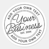 Erstellen Sie Ihr eigenes Unternehmen Runder Aufkleber (Vorderseite)