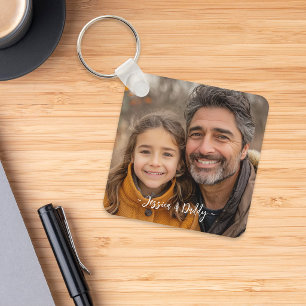 Erstellen Sie Ihr eigenes Vater-Tochter-Foto Schlüsselanhänger