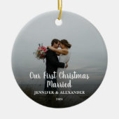 Erstellen Sie Ihr eigenes Verheiratetes Foto zu We Keramik Ornament (Vorne)