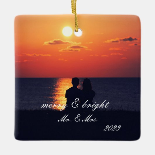 Erstellen Sie Ihr eigenes Verheiratetes Foto zu We Keramikornament (Vorderseite)